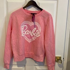 BNWT Barbie Heart Pink Sweater Women's Size Large